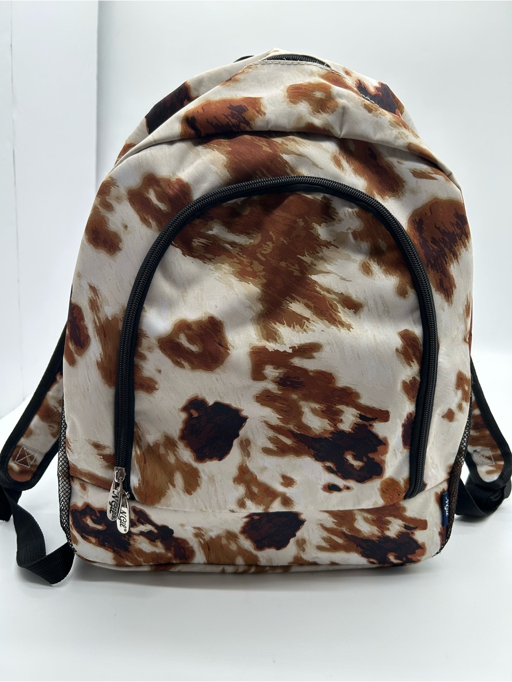 NGIL Backpack With Brown And White Cowhide Print 17x13x6
